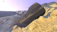 The eastern side of the Crashed Ship, fog disabled.
