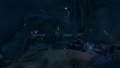 The cave through the frozen waterfall opening