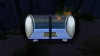 Glass compartment at night