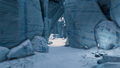 A narrow canyon within the biome
