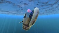 A Floater lifting a Seamoth