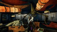 Marguerit tossing an Alien Tablet to Preston