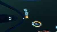 Left side of HUD, showing health, stealth and speed settings