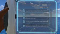 The "Log" tab on the PDA.