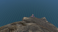 Mr Warper surfing down Mountain Island