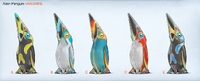 Penguin 5 color variants - by Alex Ries