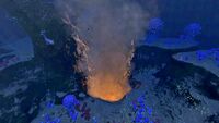 A Lava Geyser in the Bulb Zone