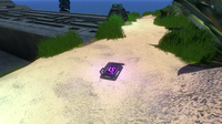 The Purple Artifact just above the Quarantine Enforcement Platform on Mountain Island