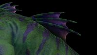 Close up shot of the 'Sea Dragon Leviathan's dorsal fin
