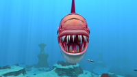 A close up of the Biter's mouth
