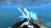 Repulsion Cannon in the player's hands