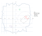 Clean map featuring the Aurora outlines, the radiation zone, and the two islands.