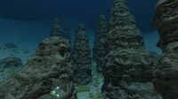 Naturally formed rock pillars