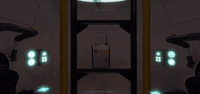 The player climbing the ladder to exit Lifepod 5 for the first time.