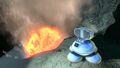 Promotional image of a Thermal Plant next to a Lava Geyser erupting.