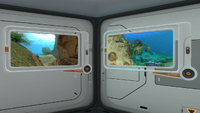 Two Picture Frames placed inside a Multipurpose Room showing screenshots