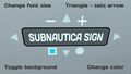 Signs in-game menu and explanations