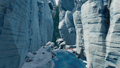 A frozen waterfall in the south-eastern corner of the biome