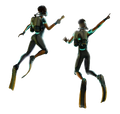 A render featuring two divers.
