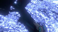 Reaper frozen in place by the Stasis Rifle.