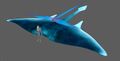 A developer size comparison between a Ghost Ray, a Jellyray and the player