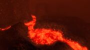 A small pool of lava.