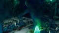 An unusual ice formation adjacent to the underground waterfall