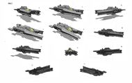 Pre-crash Crashed Ship models