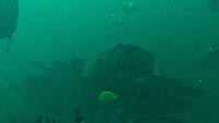 The northern end of the Mercury IIs bow.