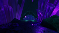 The entrance to the Crystal Caves Cache.