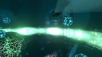 A Crabsquid using its EMP to disable a Seamoth