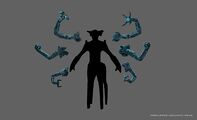 Concept art of Al-An's mechanical arms by Pat Presley