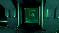 A Sea Emperor Leviathan egg in a tank in a room at the back of the Antechamber