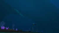 A Sea Treader Leviathan walking into the tunnel