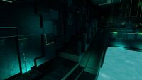 A set of large stairs in the Moonpool Room