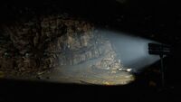 A light being shone on ores