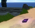 The Purple Artifact on Mountain Island just above the Quarantine Enforcement Platform.