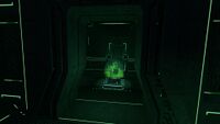 A small room close to the entrance containing an Ion Crystal Pyramid
