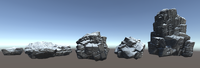 Rocks in the game files, snowy textures applied.