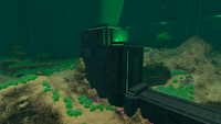 A large Precursor Pillar with an Ion Crystal Deposit on top