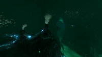 Some smokers near the Disease Research Facility cave entrance