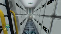Wall Lockers that have been added for additional storage in the keel.