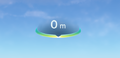 Depth HUD indicator at the surface shows zero meters