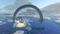 size comparison of the sea treader and the ice worm