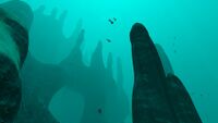 The rock spires in the Sparse Reef