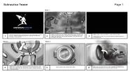 A page of the storyboards for the Subnautica Teaser Trailer