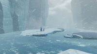 A storm in one section of the Ice Canyon