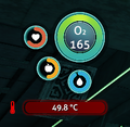 The thermometer on the HUD