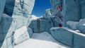 A ridge with a ladder for the player to access the basin's ice fissure