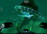 A ghost Leviathan in the lost river, inside the mouth of the gargantuan leviathan skeleton